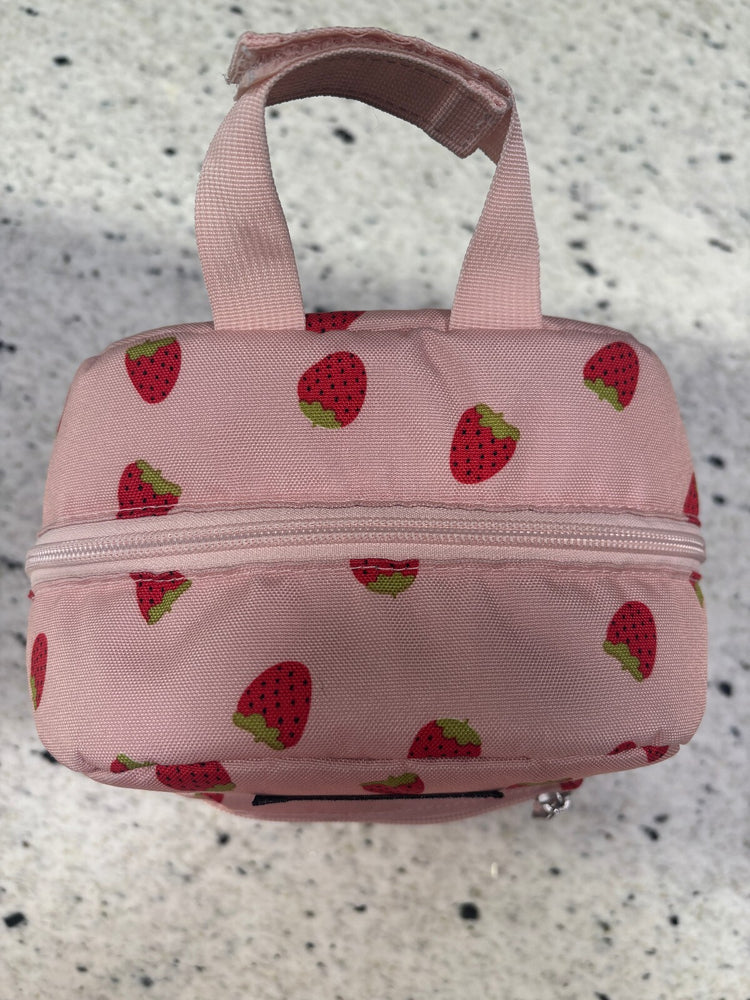 JanSport Big Break Insulated Lunch Bag Pink Strawberry Print Kawaii Lunch Box