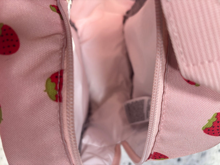 JanSport Big Break Insulated Lunch Bag Pink Strawberry Print Kawaii Lunch Box