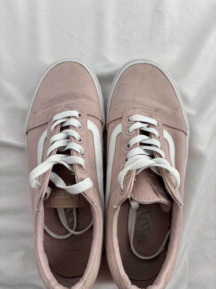 Vans Low Top Sidestripe Skate Sneakers Blush Pink Canvas Women's Size 7.5