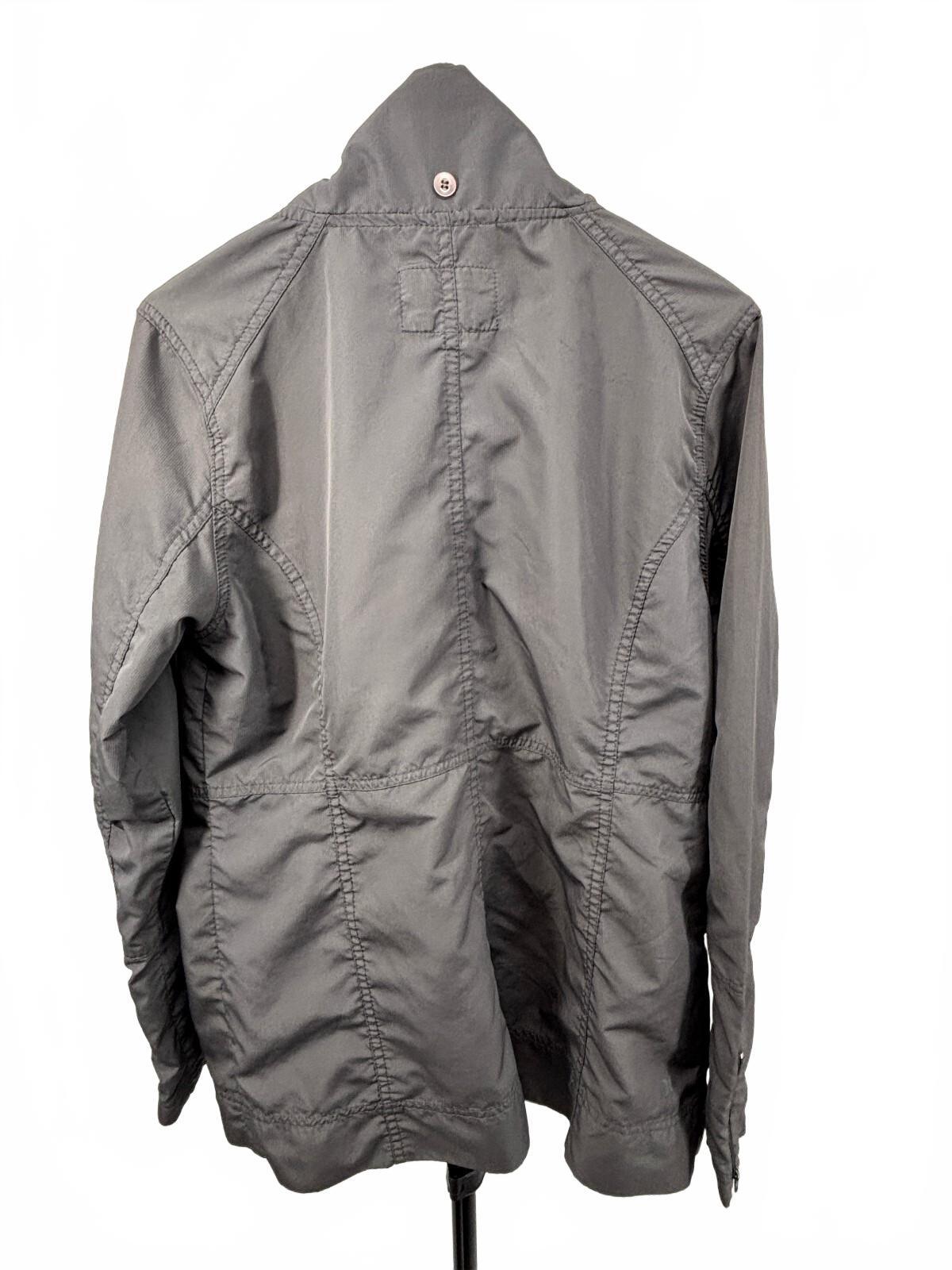 Hurley Women's Large Gray Utility Jacket Double Breasted Funnel Neck Lightweight