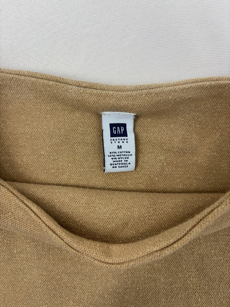 GAP Gold Shimmer Knit Tank Top M Minimalist Going Out Y2K