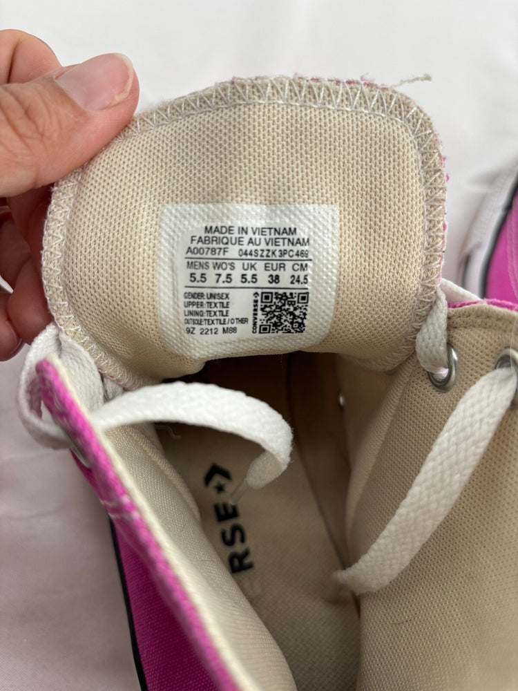 Converse Chuck Taylor All Star High Top Pink Canvas Sneakers Women 7.5 Men 5.5