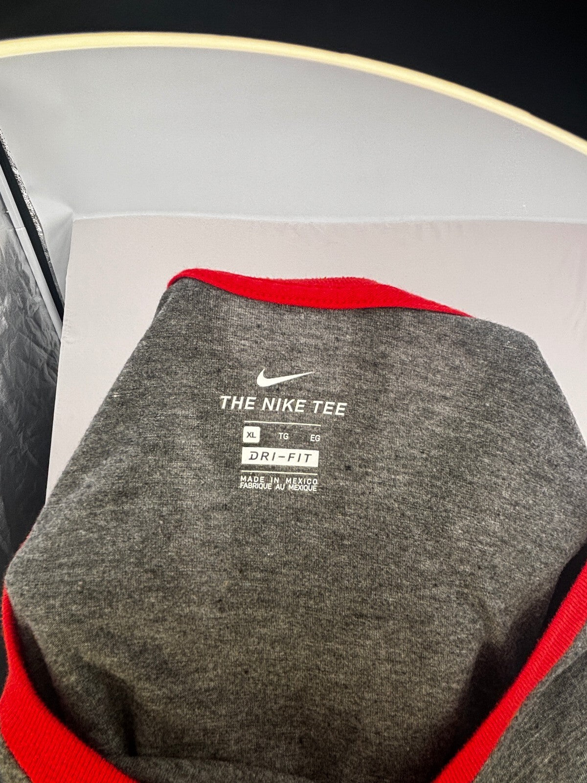 Nike Ohio State Buckeyes XL Red Gray Baseball Raglan Tee Dri-FIT
