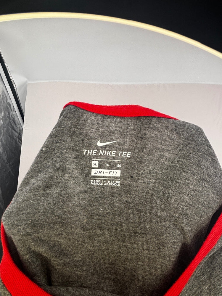 Nike Ohio State Buckeyes XL Red Gray Baseball Raglan Tee Dri-FIT