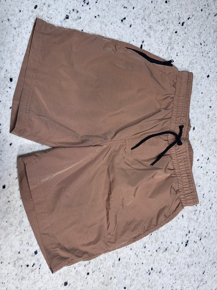 Southpole Men's Medium Brown Elastic Waist Swim Trunks with Drawstring