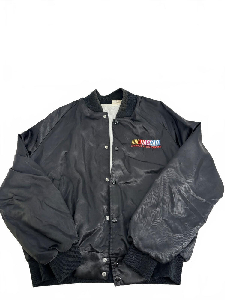 Vintage NASCAR Satin Racing Bomber Jacket Made in USA Size L
