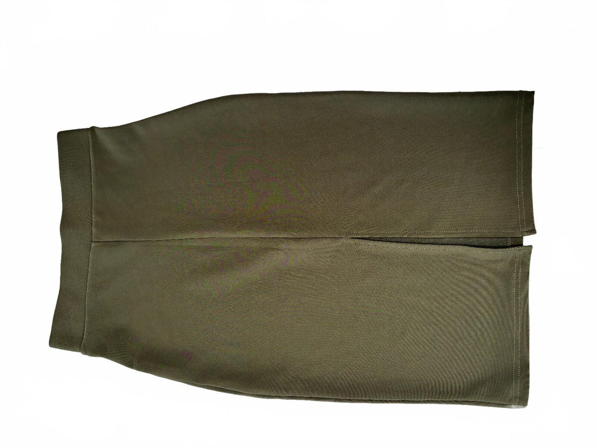 Olive Green Fitted Pencil Skirt Minimalist Office Siren Small