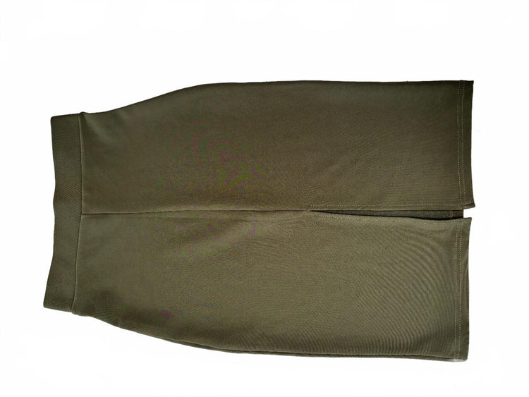 Olive Green Fitted Pencil Skirt Minimalist Office Siren Small