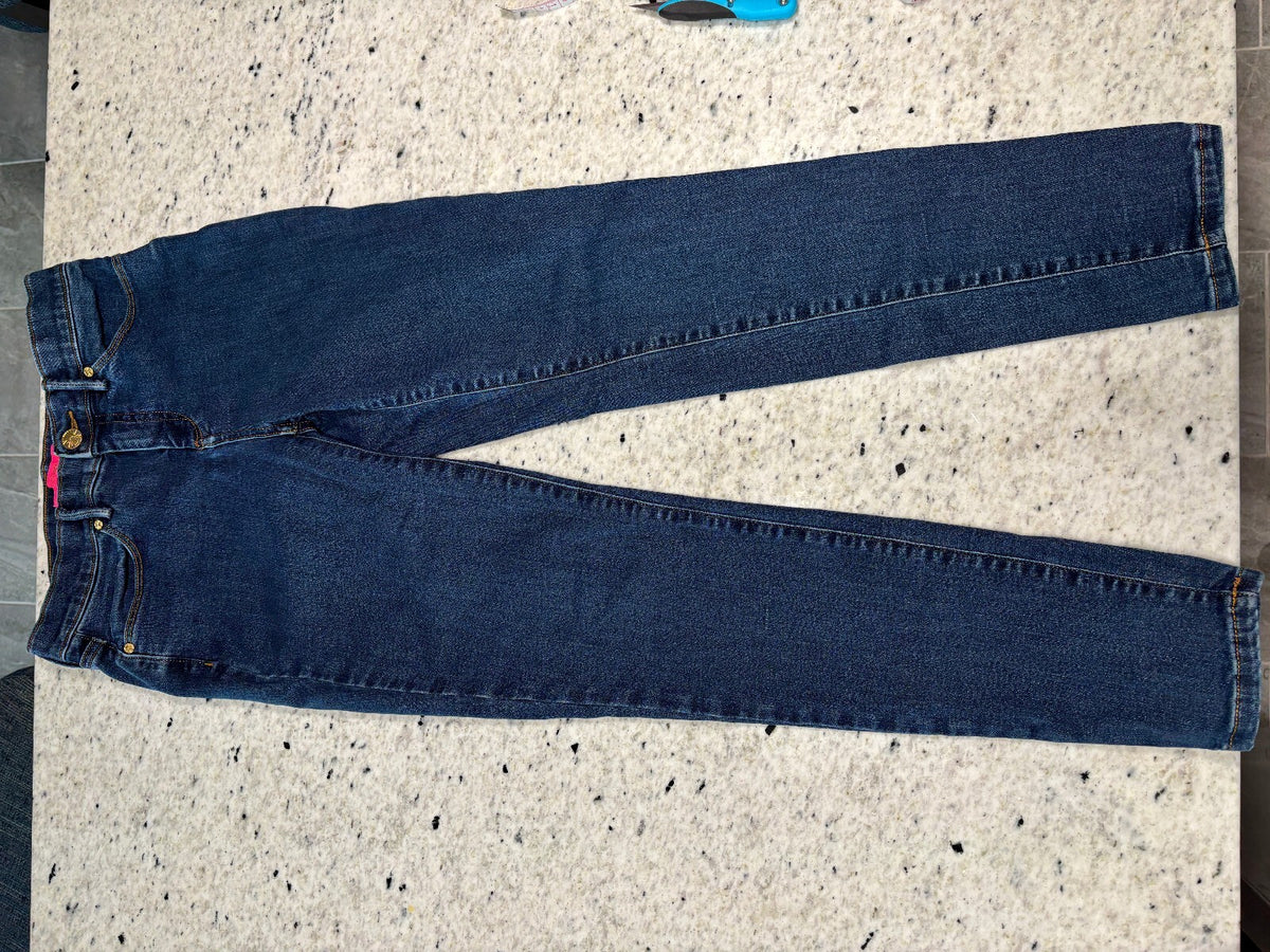 Lilly Pulitzer Embroidered Denim Jeans Size 4 Preppy Coastal