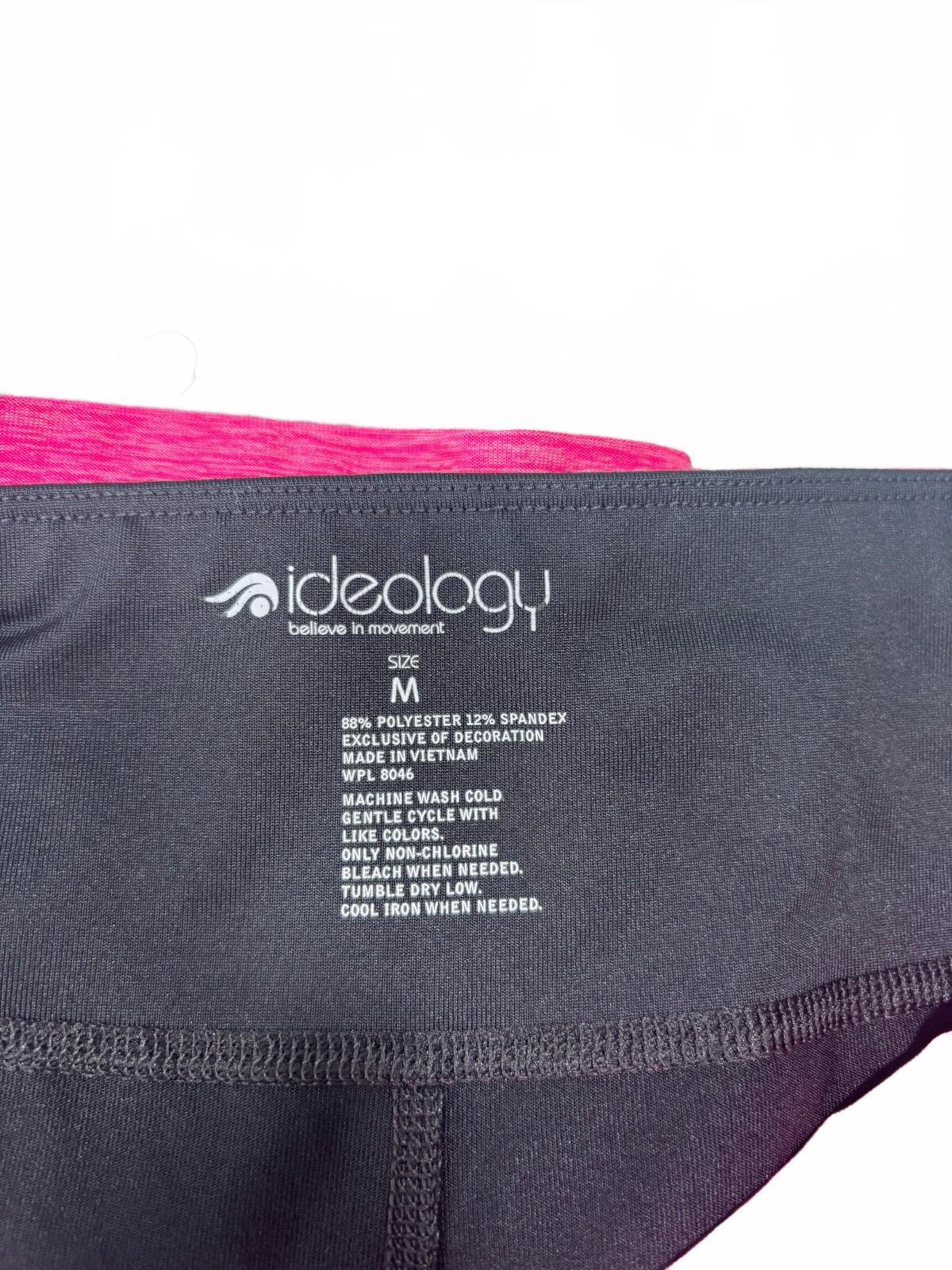 Ideology Hot Pink Black Colorblock Capri Gym Leggings M