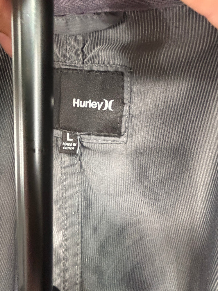 Hurley Women's Large Gray Utility Jacket Double Breasted Funnel Neck Lightweight