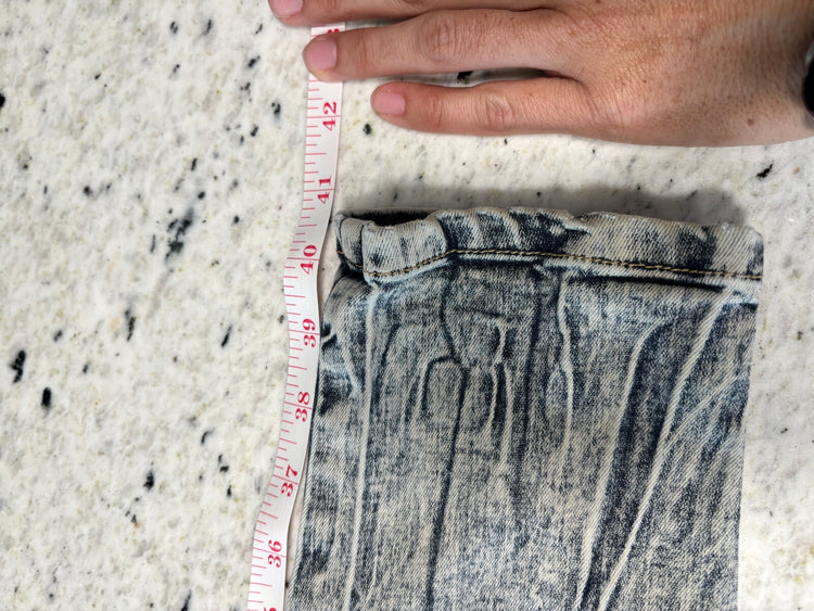 Cello Jeans Acid Wash Distressed Skinny Jeans Juniors Size 11 Gray Blue Y2K