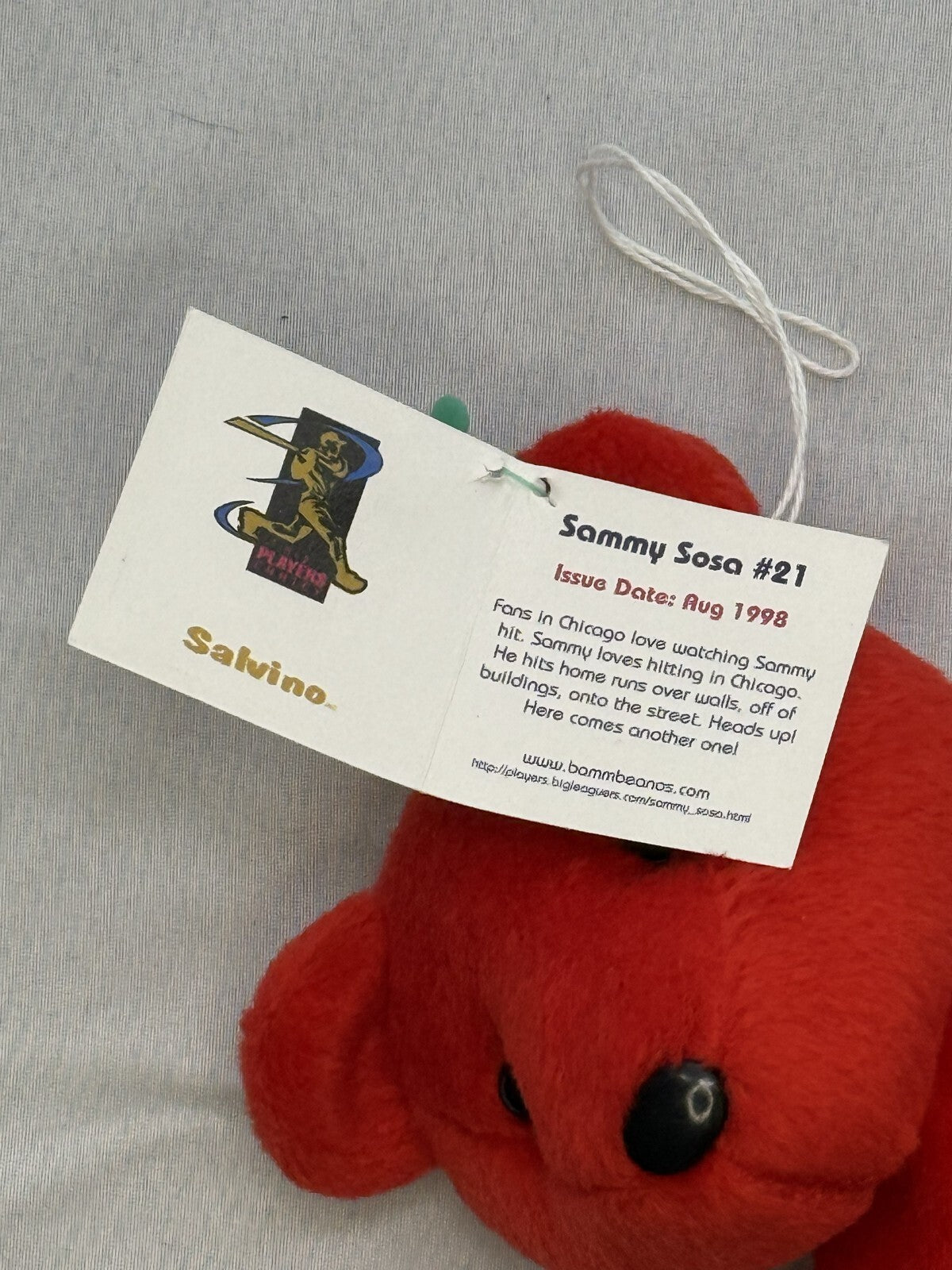 Sammy Sosa #21 Red Plush Bear by Bambino Bears, August 1998 Edition