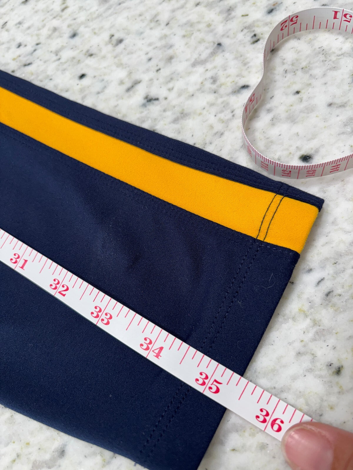Lou & Grey Navy Gold Stripe Leggings L Sporty Athleisure