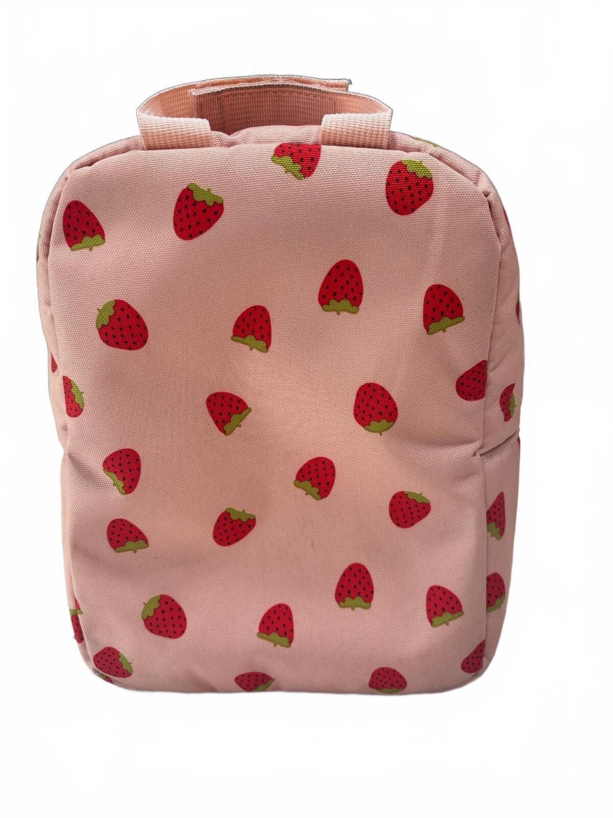 JanSport Big Break Insulated Lunch Bag Pink Strawberry Print Kawaii Lunch Box