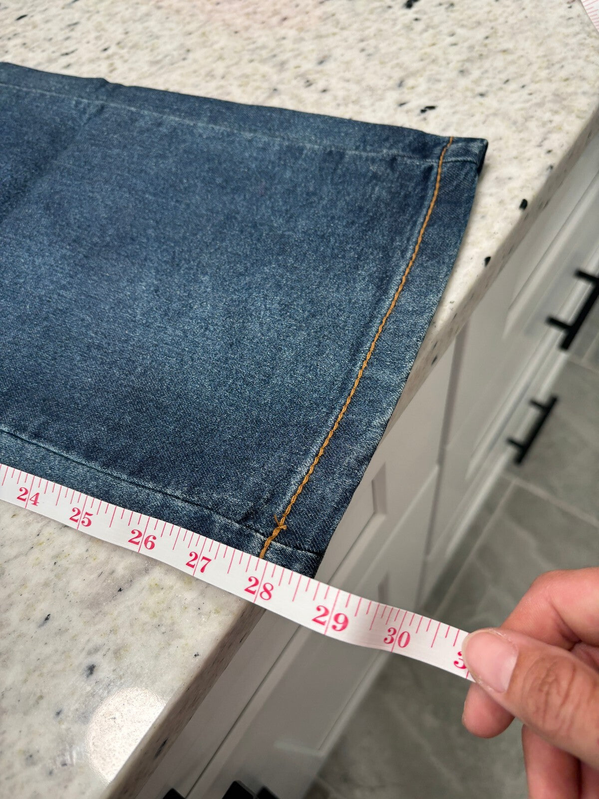 True Religion Y2K Wide Leg Cargo Jeans Girls Size 14 Blue Denim
