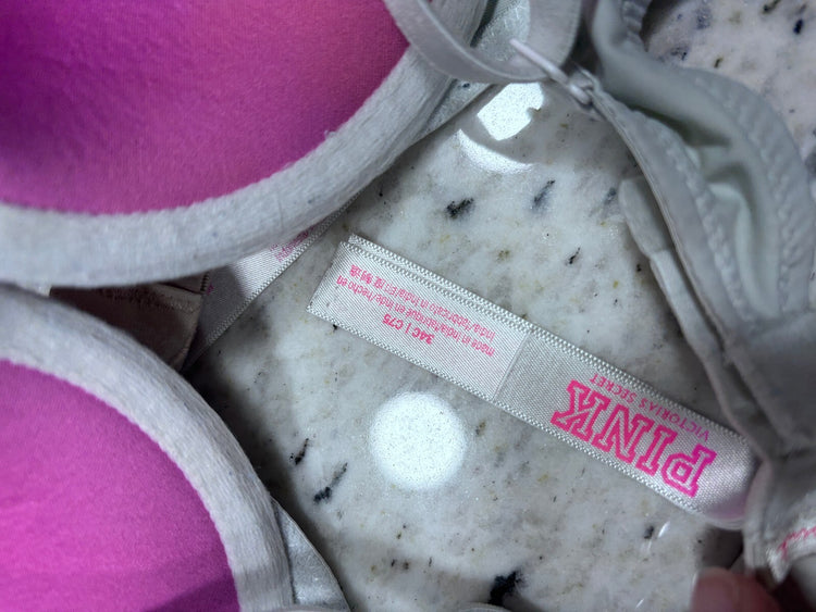 Victoria's Secret PINK Women's 34C Lightly Lined T-Shirt Bra Set, Beige and Gray