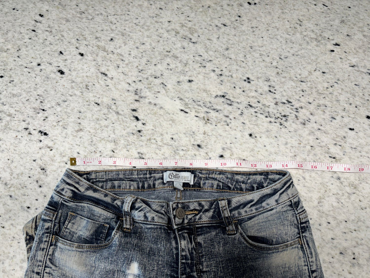 Cello Jeans Acid Wash Distressed Skinny Jeans Juniors Size 11 Gray Blue Y2K