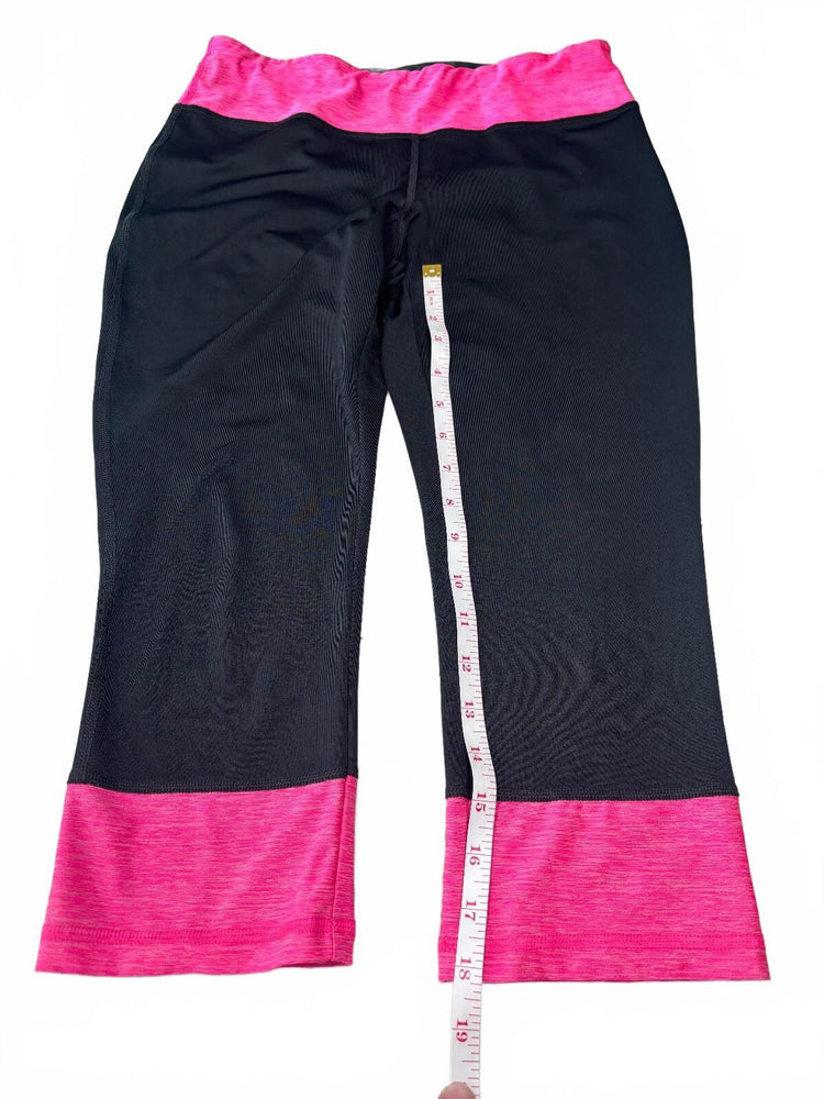 Ideology Hot Pink Black Colorblock Capri Gym Leggings M