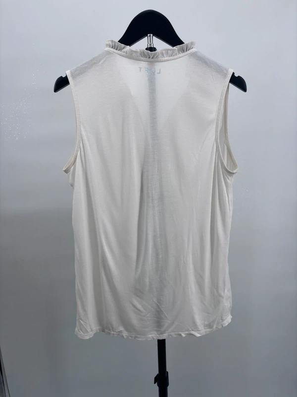 LOFT Ivory Sleeveless Lace Detail Blouse Size M