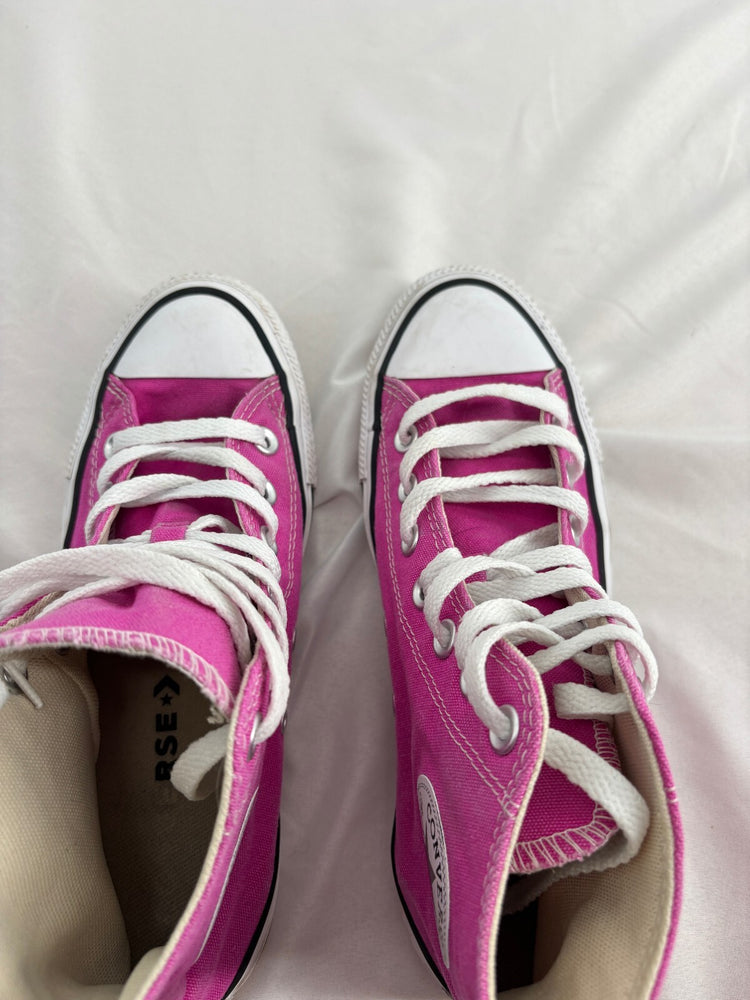 Converse Chuck Taylor All Star High Top Pink Canvas Sneakers Women 7.5 Men 5.5