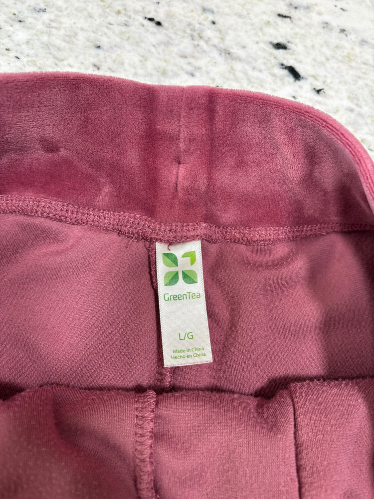 Pink Velour Wide Leg Sweatpants Y2K Cozy Lounge L