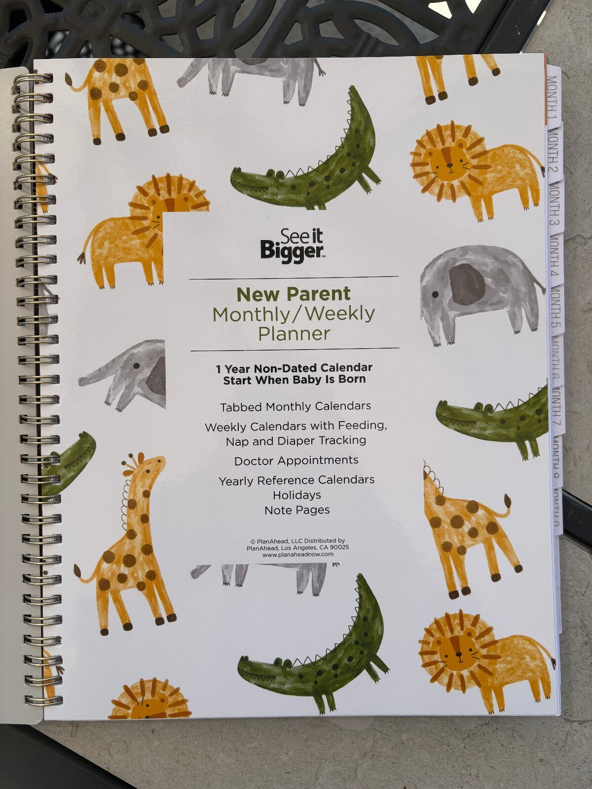 ✨ BRAND NEW ✨ See It Bigger Safari Animal Baby Progress Tracker & Parent Planner (Large 9x11) #baby #parenting #planner #stationery #newborn