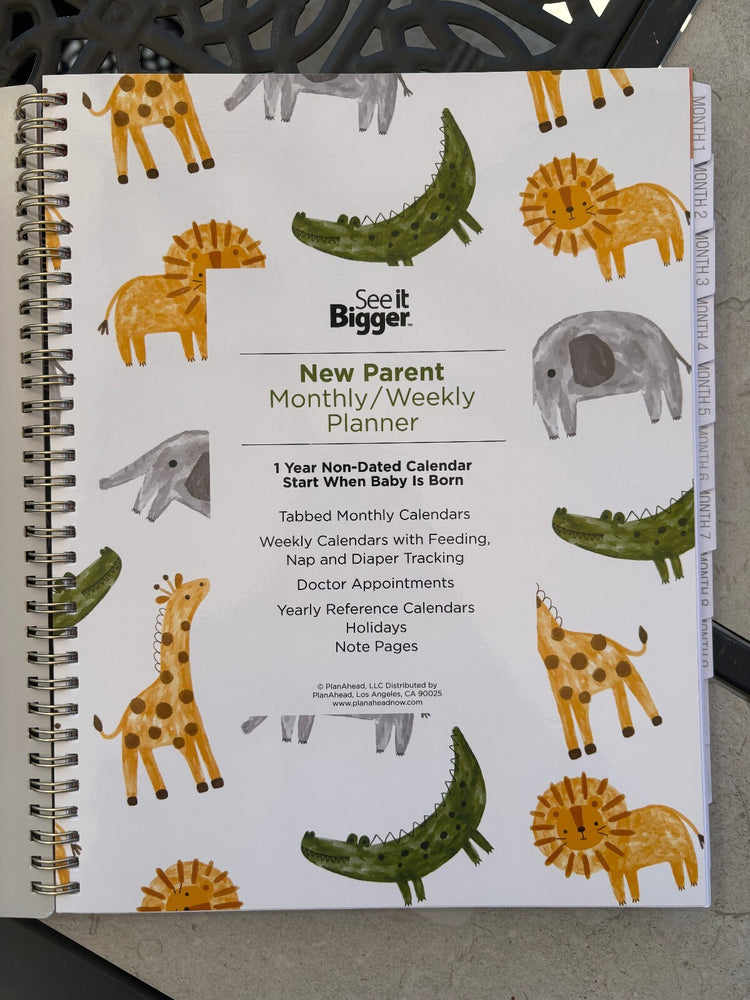 ✨ BRAND NEW ✨ See It Bigger Safari Animal Baby Progress Tracker & Parent Planner (Large 9x11) #baby #parenting #planner #stationery #newborn