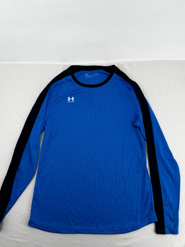 Under Armour Royal Blue Black Long Sleeve Athletic Gym Top Large