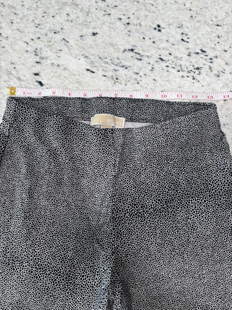 Michael Kors Black White Animal Print Stretch Pants Size M