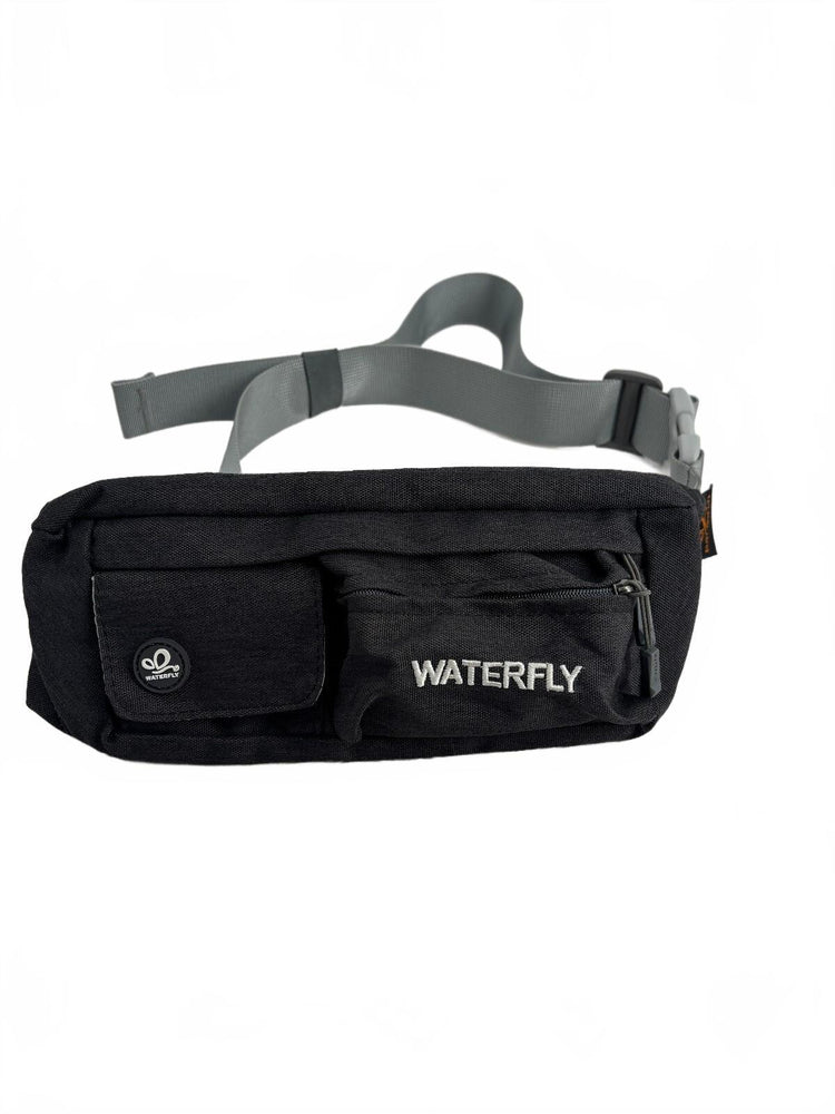 Waterfly Black Waist Bag Fanny Pack Belt Bag Multi Pocket Running Travel Hiking