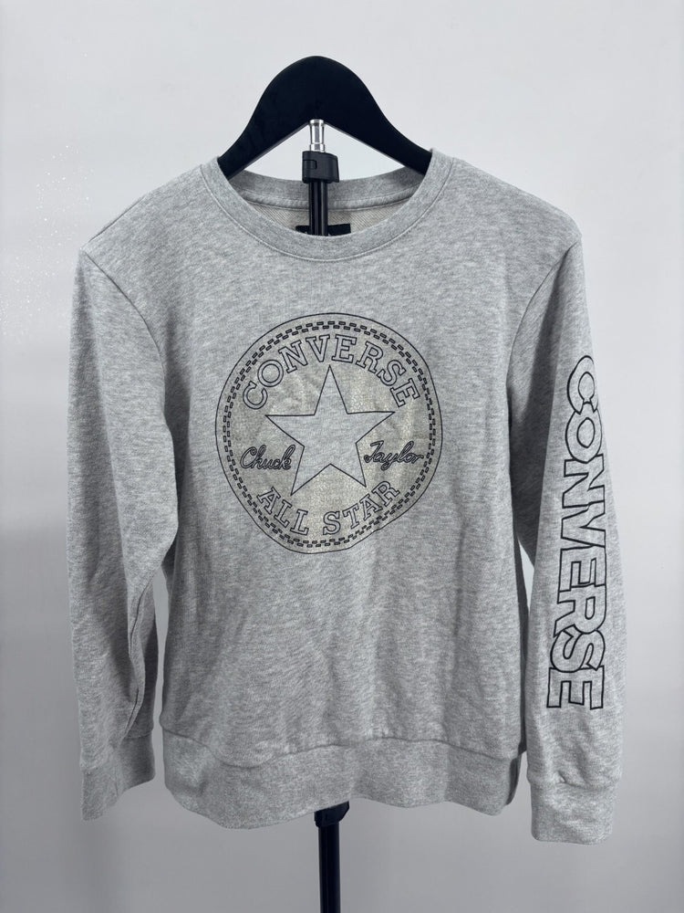 Converse Youth Large 12-13 Gray Graphic Sweatshirt