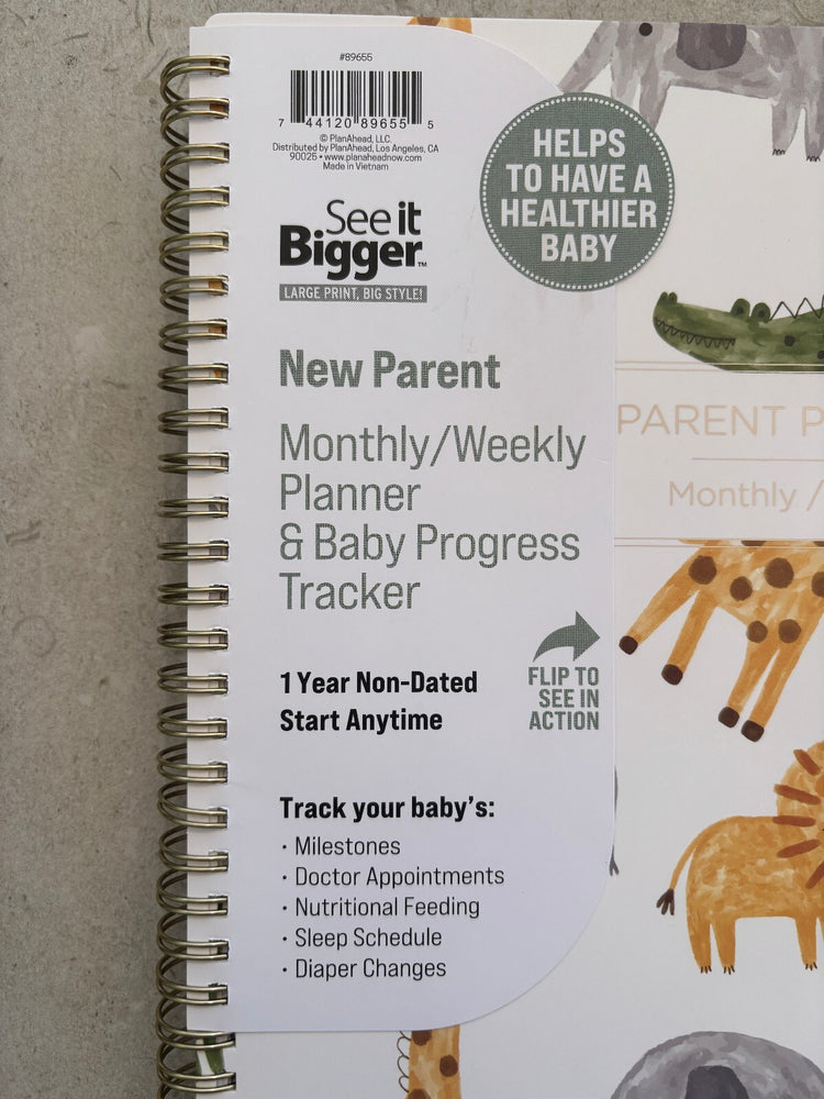 ✨ BRAND NEW ✨ See It Bigger Safari Animal Baby Progress Tracker & Parent Planner (Large 9x11) #baby #parenting #planner #stationery #newborn