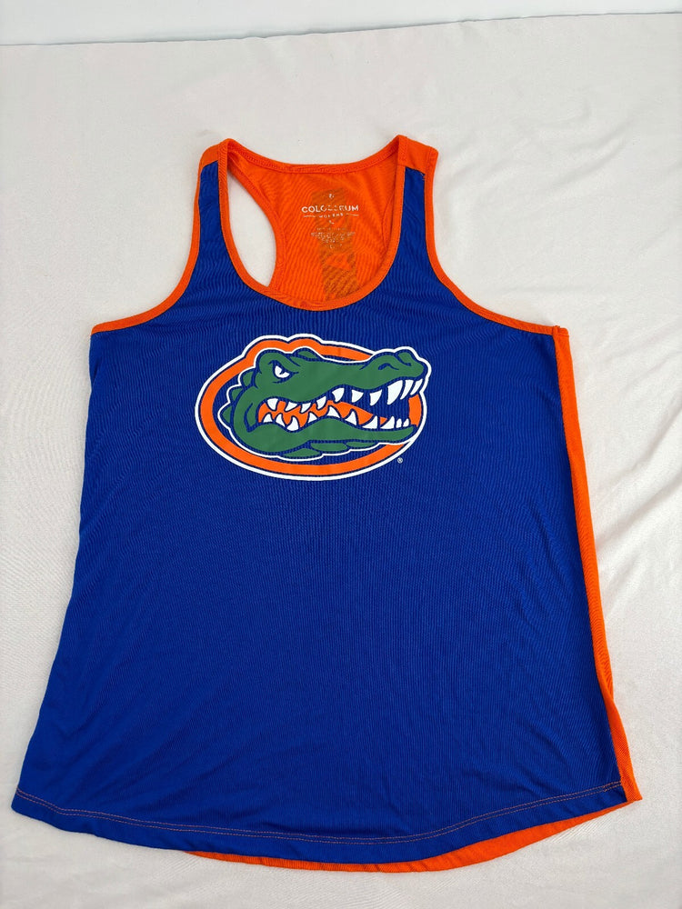 Colosseum Florida Gators Women's L Racerback Tank Top Blue Orange UF Gator Logo