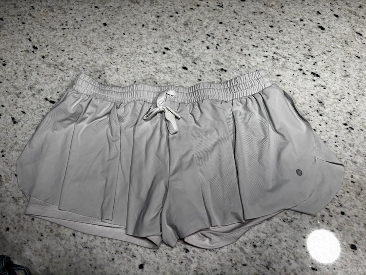 Athleta Women’s Running Shorts Size Large Gray Lightweight Activewear Drawstring