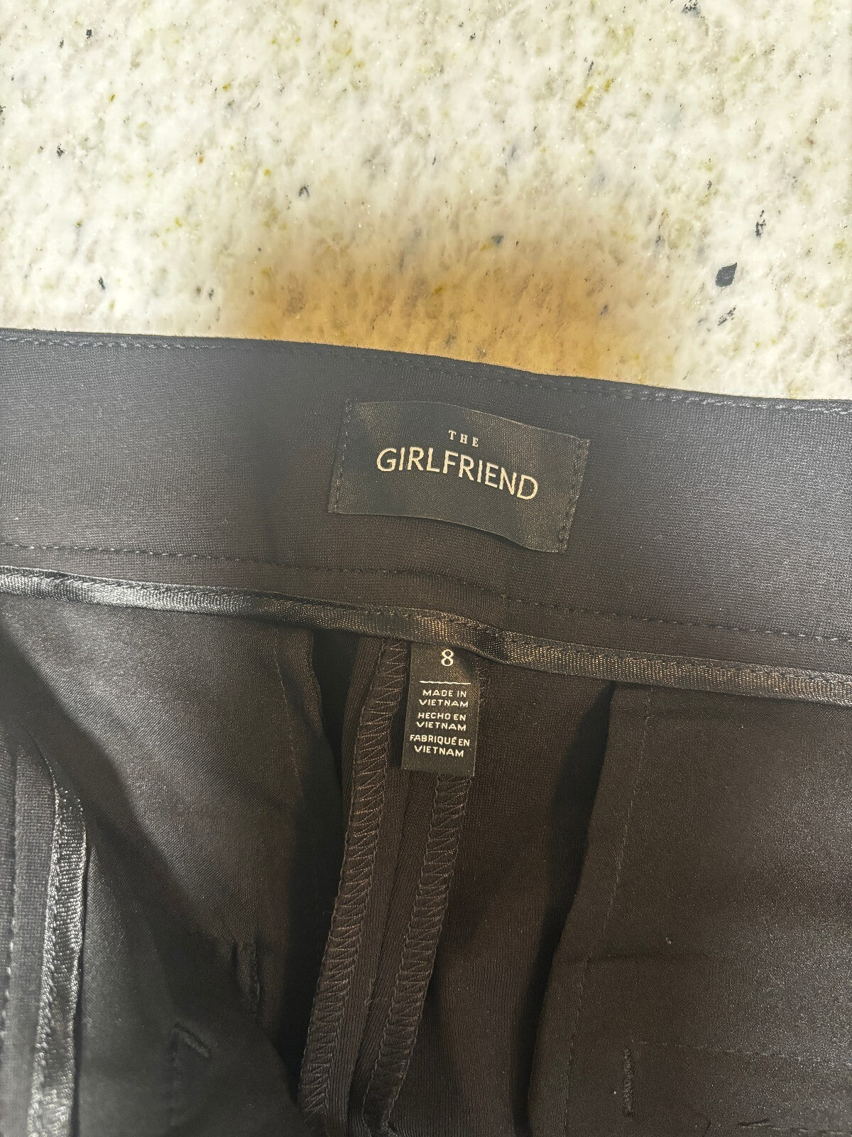 WHBM The Girlfriend Black Cropped Cuffed Dress Pants Women's Size 8