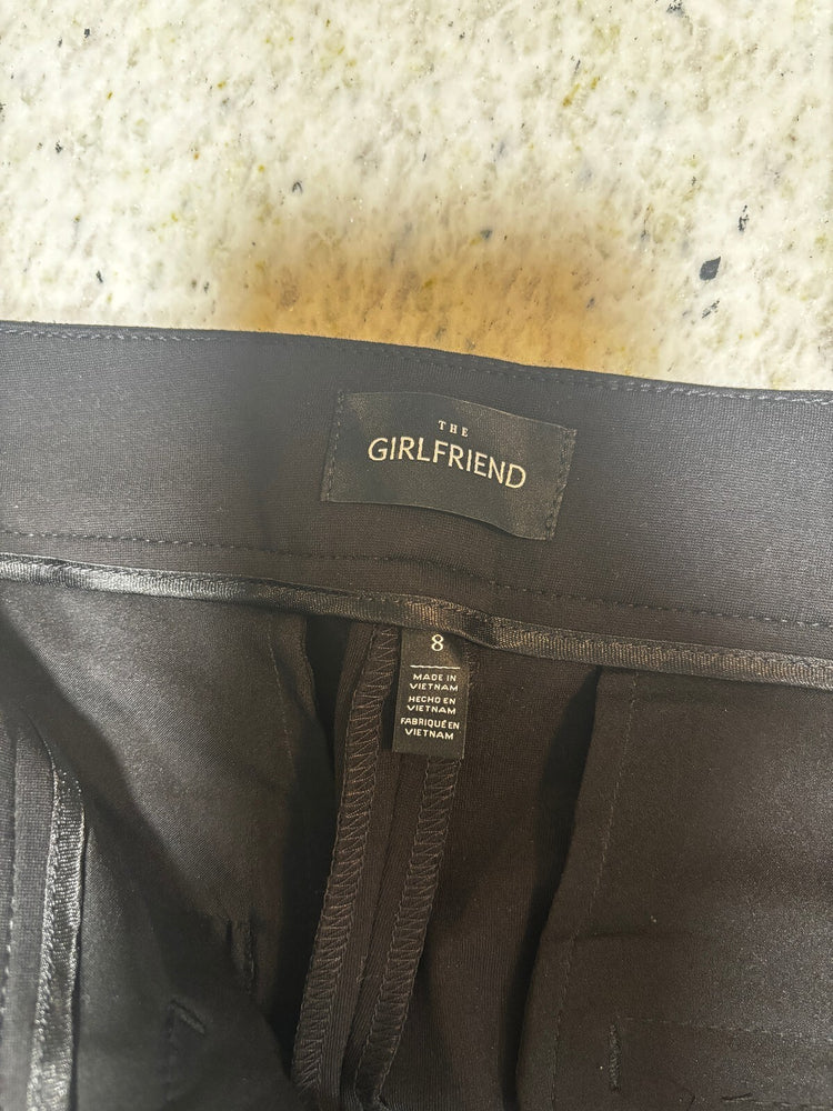 WHBM The Girlfriend Black Cropped Cuffed Dress Pants Women's Size 8