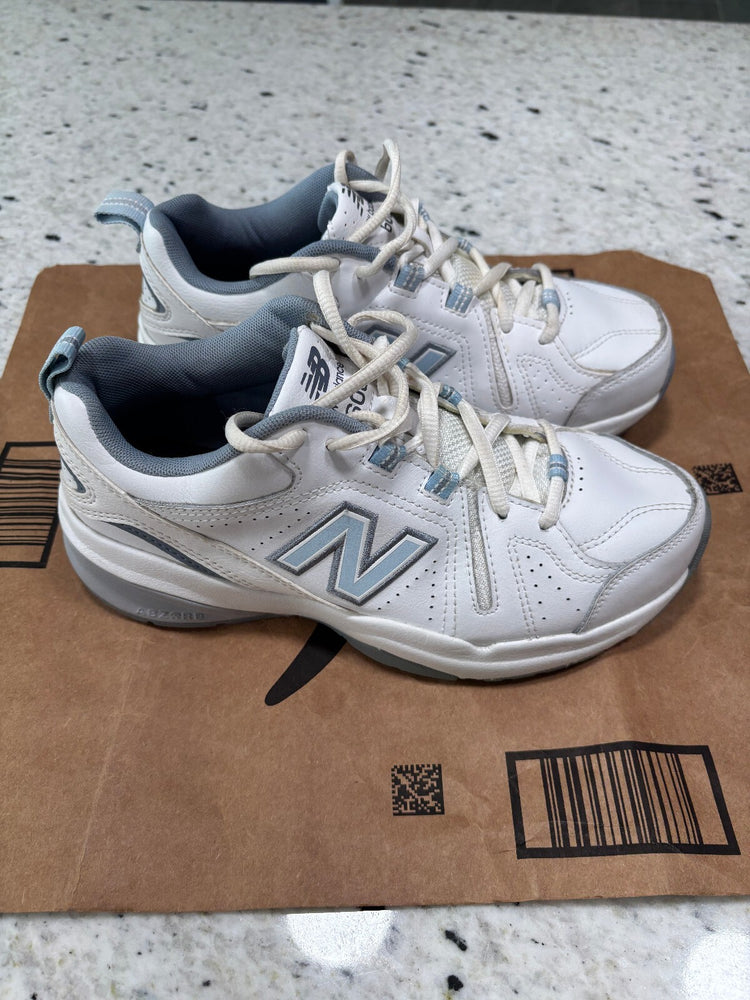 New Balance 608v5 White Blue Chunky Sneakers Women's 7