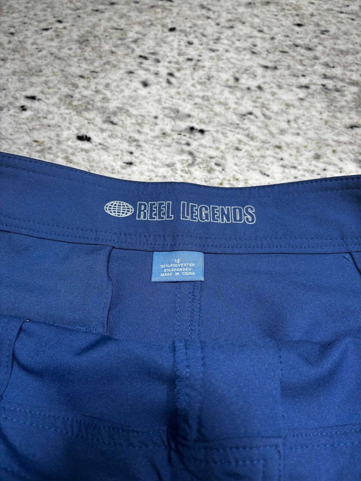 Reel Legends Blue Performance Fishing Shorts Women's Size 12 Stretch Outdoor Casual
