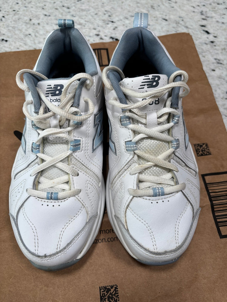 New Balance 608v5 White Blue Chunky Sneakers Women's 7