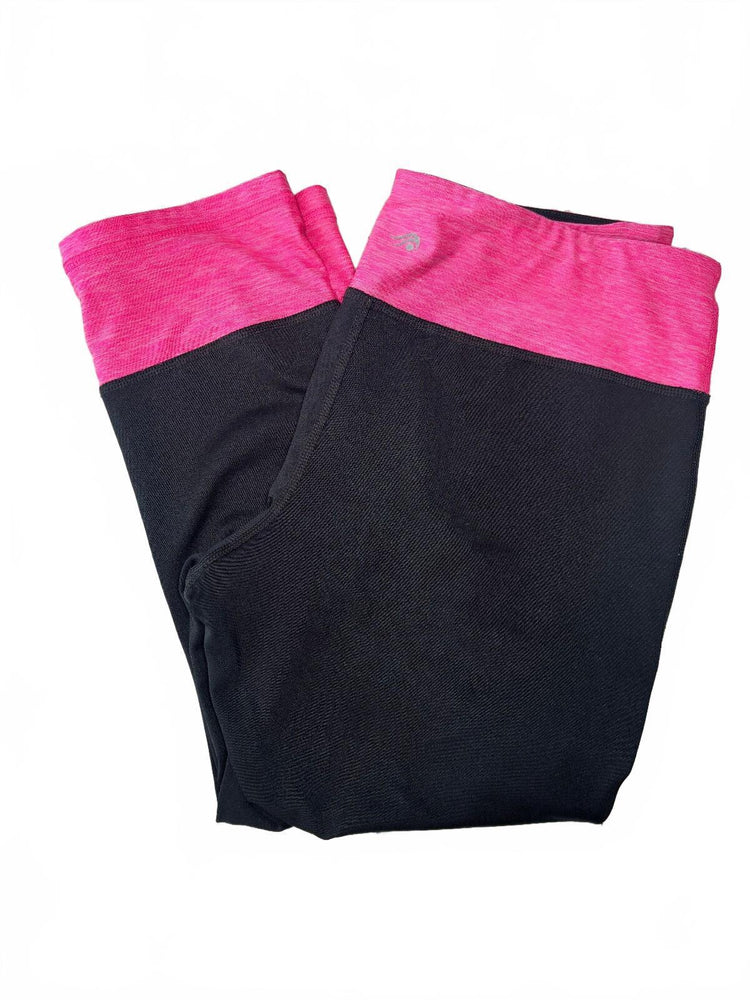 Ideology Hot Pink Black Colorblock Capri Gym Leggings M