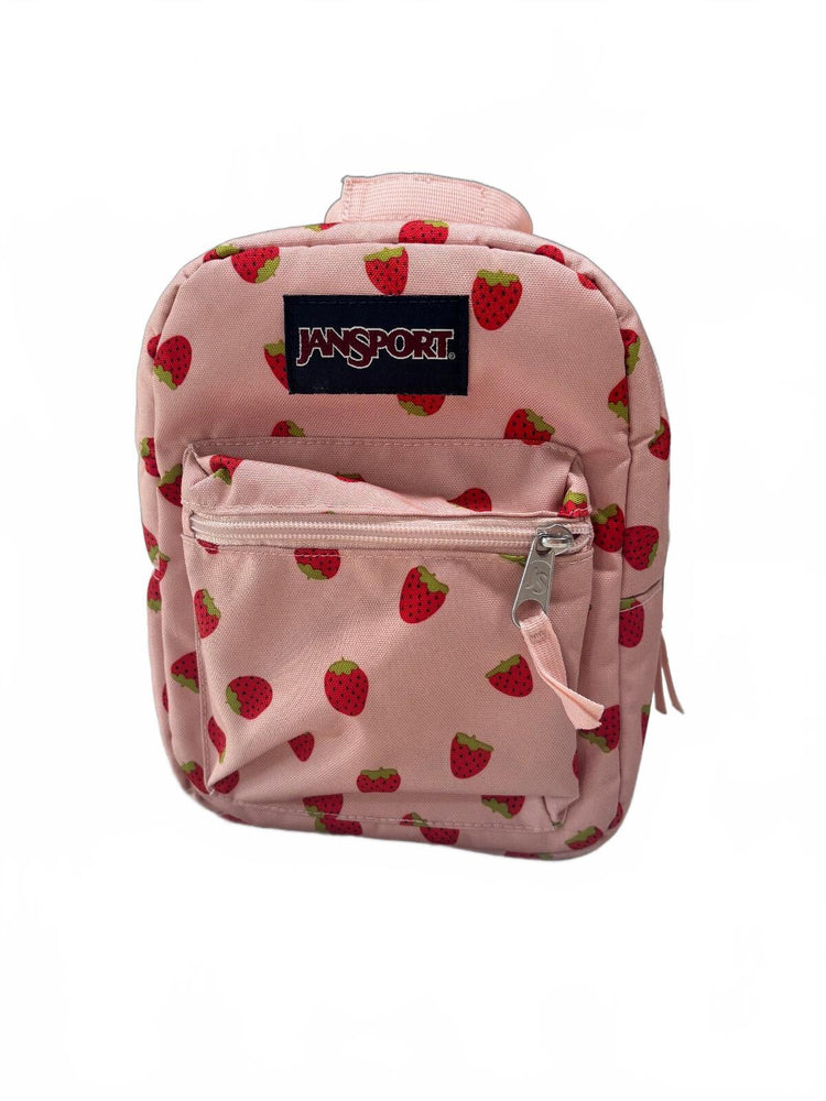 JanSport Big Break Insulated Lunch Bag Pink Strawberry Print Kawaii Lunch Box