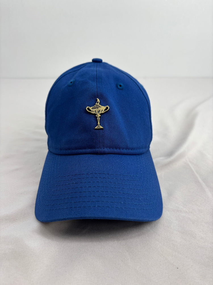 New Era Blue Golf Trophy Cap Gold Emblem 9TWENTY Adjustable