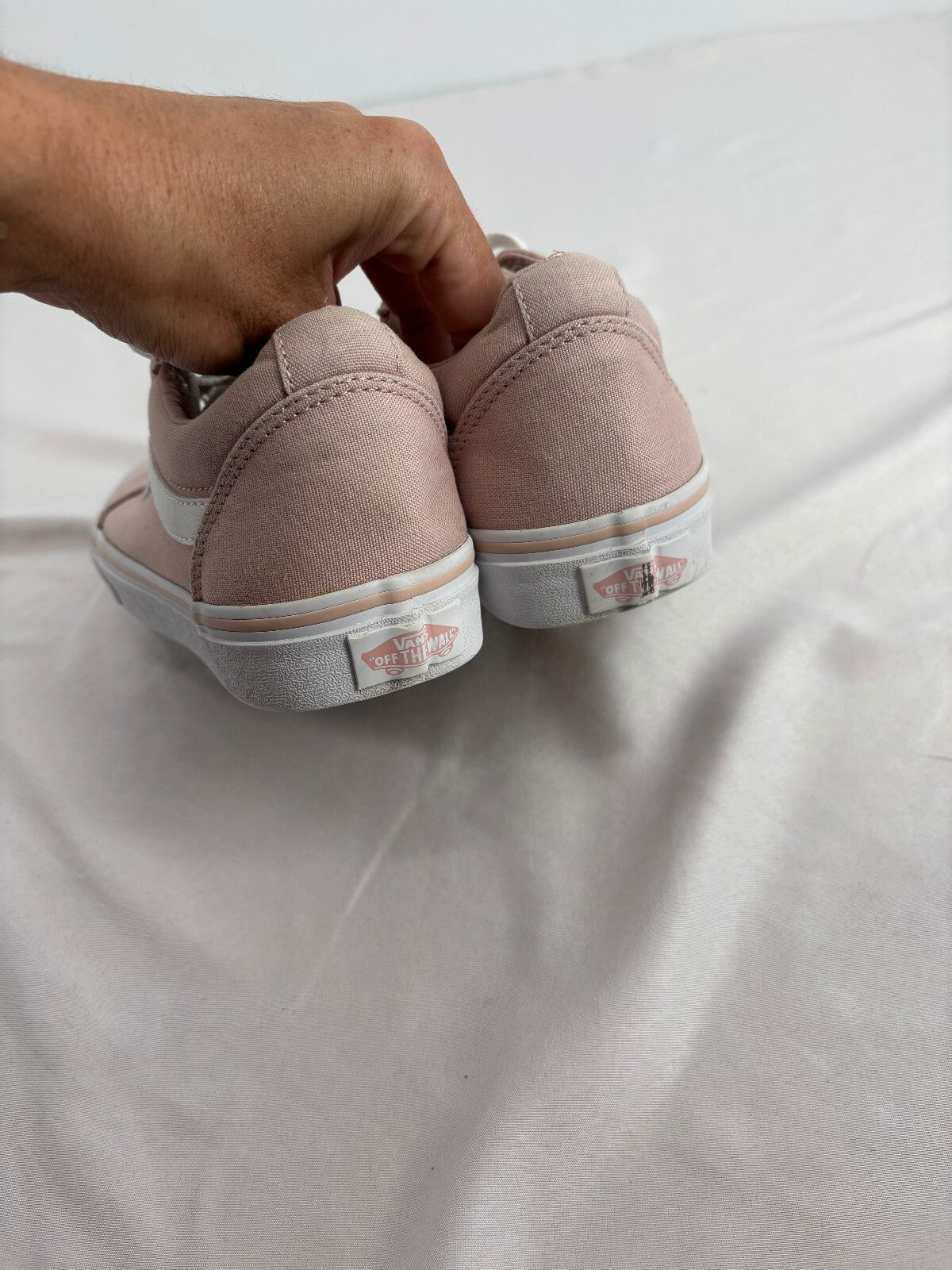 Vans Low Top Sidestripe Skate Sneakers Blush Pink Canvas Women's Size 7.5