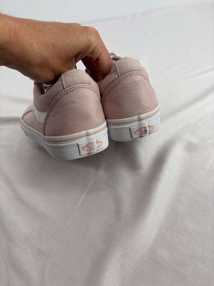Vans Low Top Sidestripe Skate Sneakers Blush Pink Canvas Women's Size 7.5