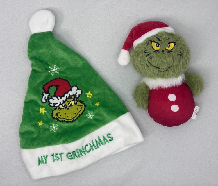 My 1st Grinchmas Baby Hat and Plush Toy Set