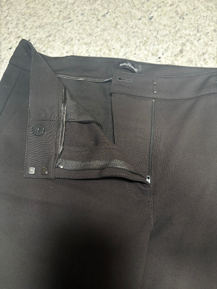 WHBM The Girlfriend Black Cropped Cuffed Dress Pants Women's Size 8