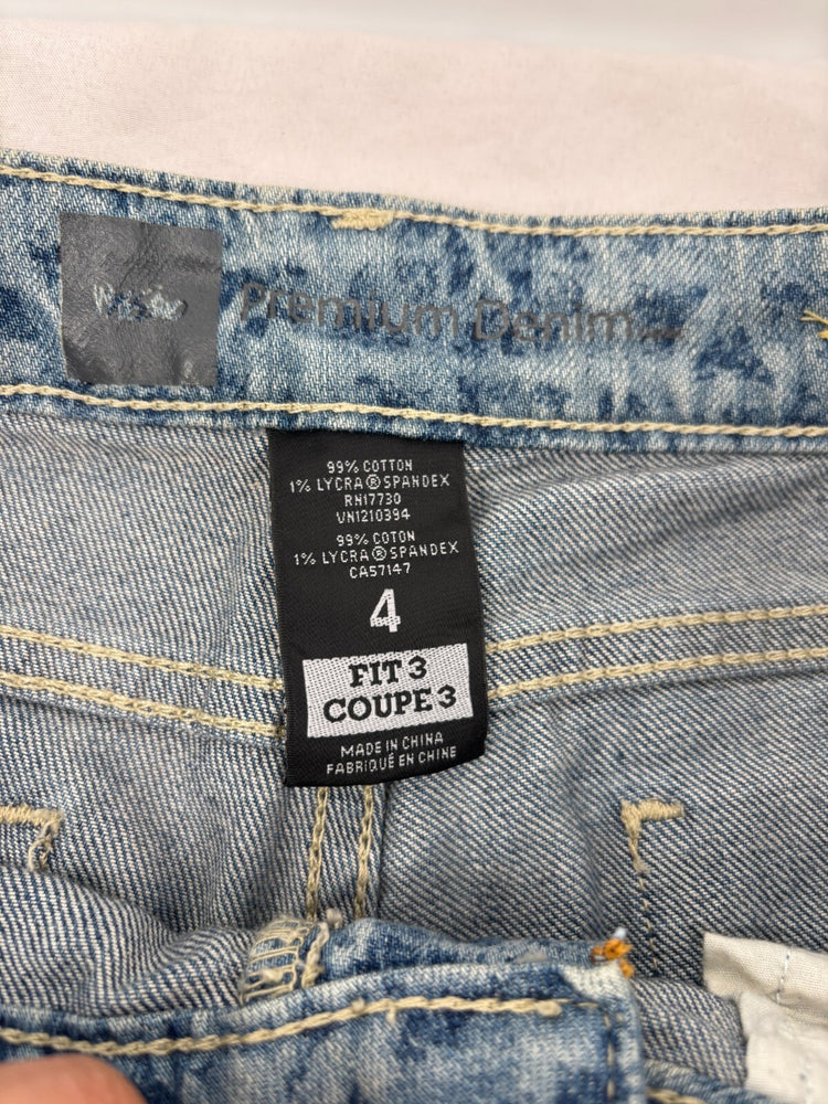 Y2K Abstract Geometric Print Jeans Blue Patterned Denim Size 4 Mossimo
