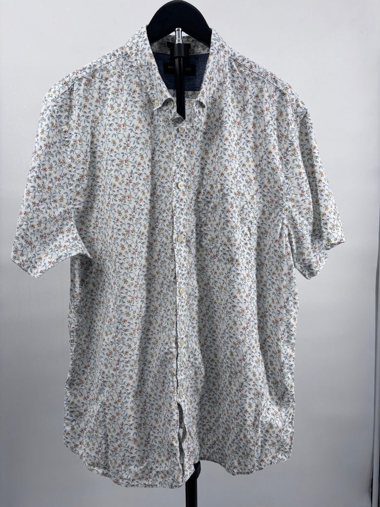Banana Republic Slim Fit XL Men's Short Sleeve Floral Button-Up Shirt