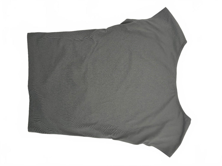 Gray Open Back Athletic Tank Top Women's Small Nylon Spandex Workout Yoga Gym